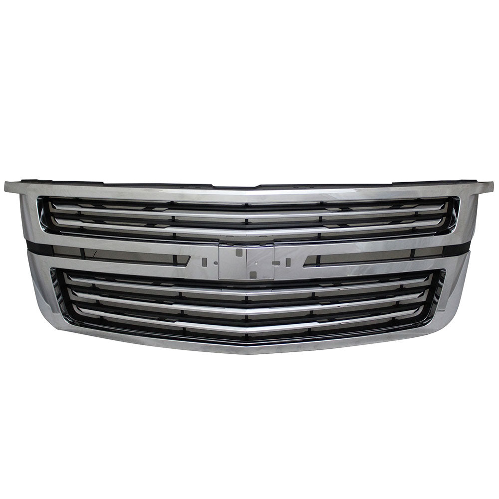 Fits 15-20 Chevy Tahoe LTZ Style Front Upper Factory Grill Grille Chrome