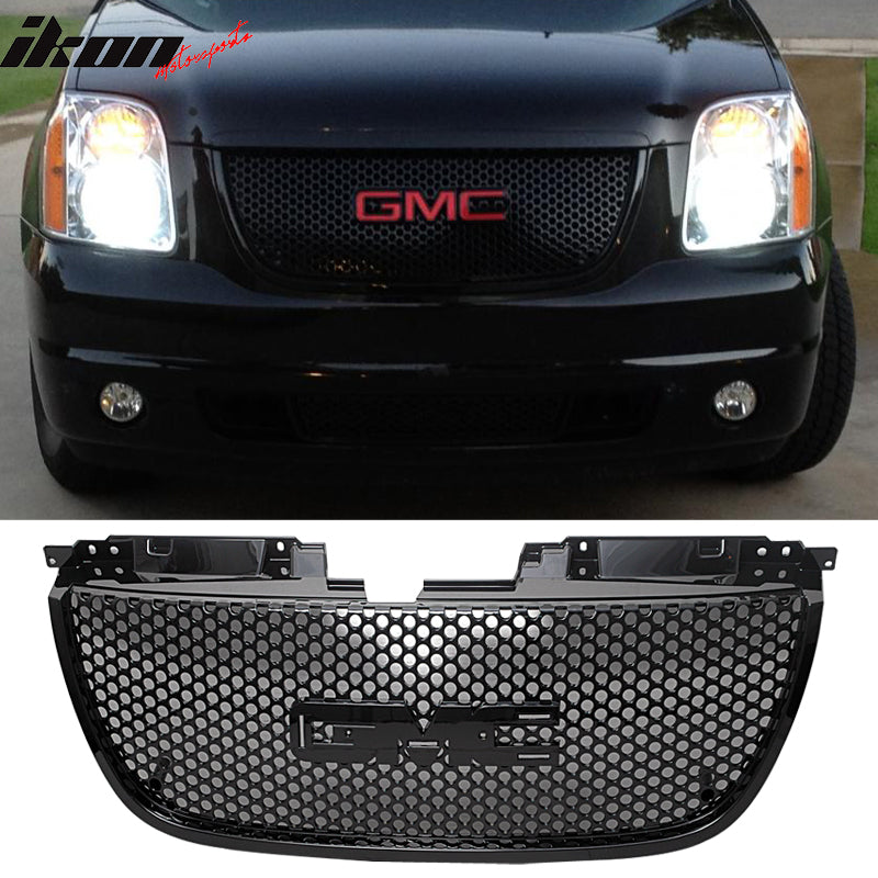 2007-2014 GMC Yukon Round Hole Mesh Style Black Front Hood Grille ABS