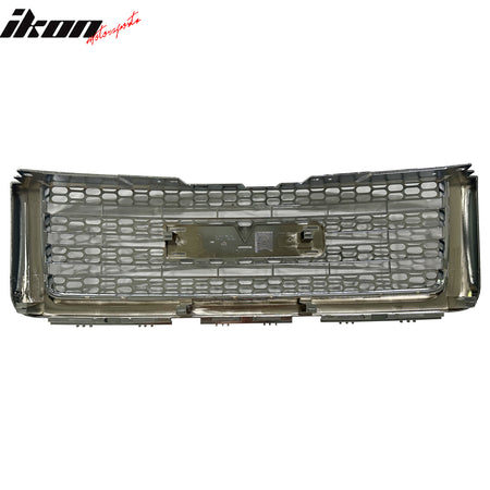 IKON MOTORSPORTS Front Bumper Upper Grille, Compatible with 2012-2013 GMC Sierra Denali, Chrome ABS Plastic Replacement Front Bumper Grill Assembly