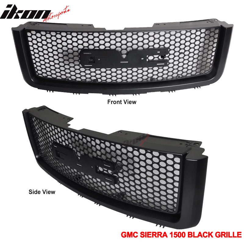 Front Grille for GMC Sierra 1500 2500 Light Duty 2007-2013 Black Mesh ABS