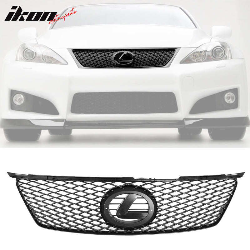 2006-2008 Lexus IS250 IS350 Black Mesh Front Hood Grille Grill ABS
