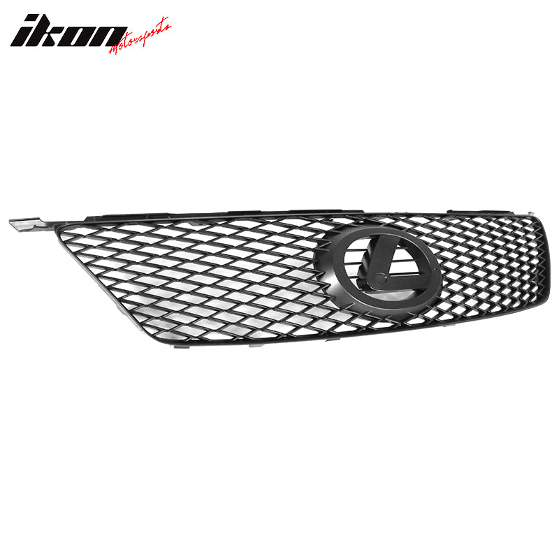 Grille Compatible With 2006-2008 LEXUS IS250 & IS350, Isf Style vertical ABS Black mesh Front Bumper Hood Grill by IKON MOTORSPORTS, 2007