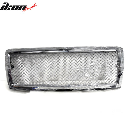 IKON MOTORSPORTS Front Bumper Grille, Compatible with 2014-2015 Chevy Silverado 1500, Chrome Replacement Front Bumper Grill Assembly, 1PCS