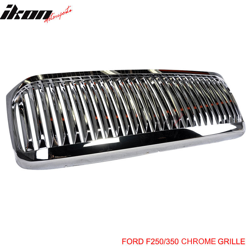 Fits 99-04 Ford F250 F350 Excursion Vertical Grille Chrome