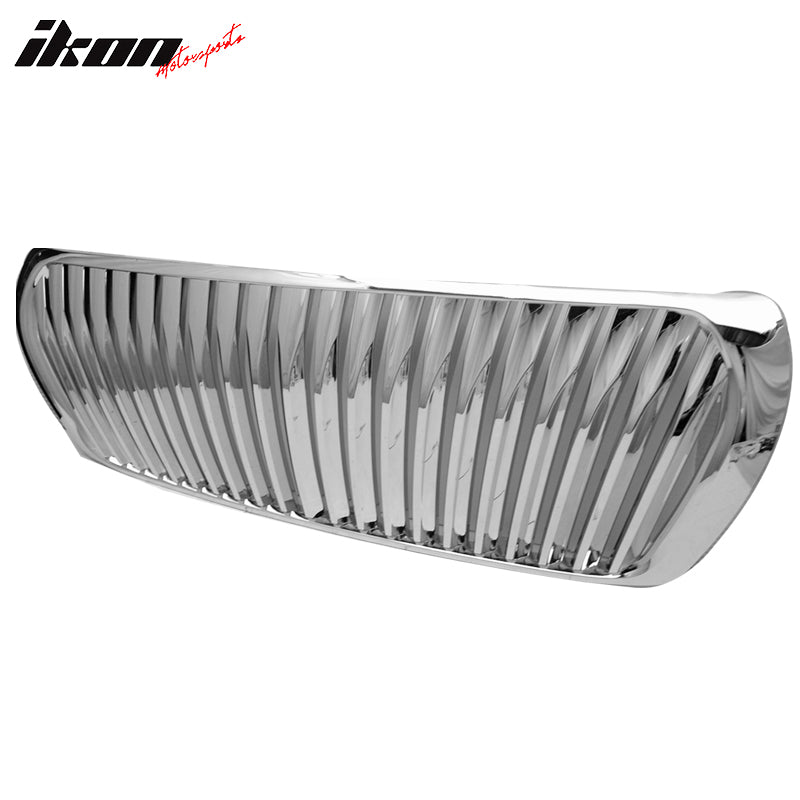 IKON MOTORSPORTS, Front Grille Compatible With 2008-2012 Toyota Land Cruiser, Front Bumper Grill Grille Hood Z Style Chrome, 2009 2010 2011