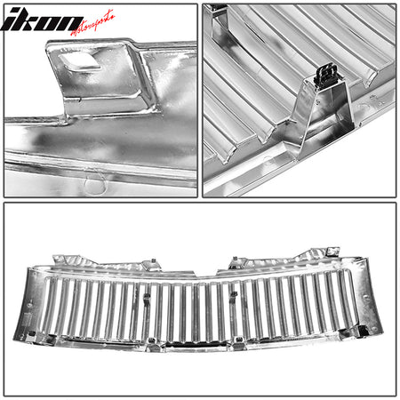 Fits 07-13 Chevy Silverado 1500 Front Vertical Grill Hood Grille Chrome ABS