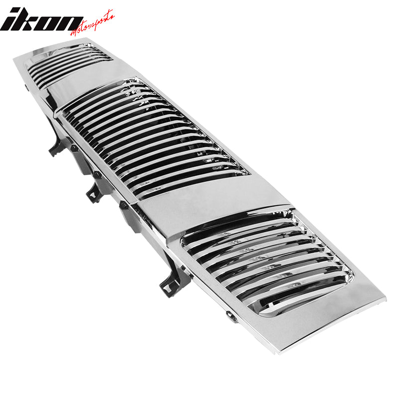 Grille Compatible With 2004-2007 NISSAN TITAN & 2005-2007 NISSAN ARMADA, Vip vertical Style ABS Chrome Front Bumper Hood Grill by IKON MOTORSPORTS, 2005 2006