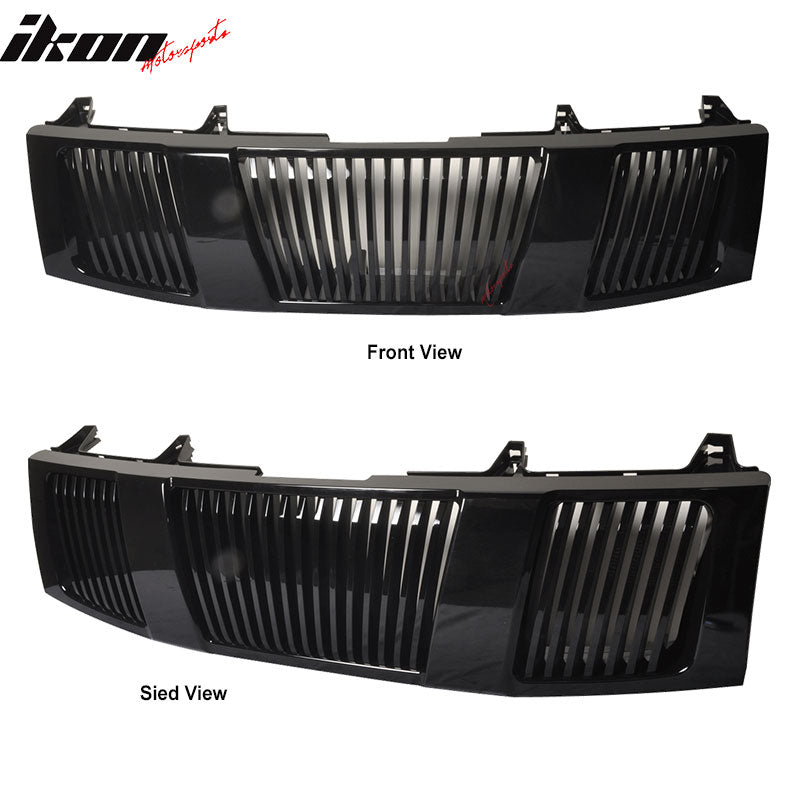 2004-2007 Nissan Titan Front Hood Grille Vertical Style Black ABS