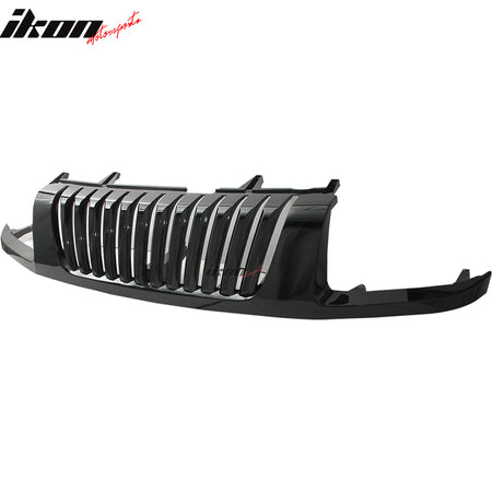 Front Bumper + Hood Grille Compatible With 2002-2004 Nissan Xterra, Vertical style ABS Plastic Blackby IKON MOTORSPORTS