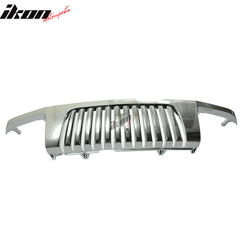 Fits 02-04 Nissan Xterra Vertical Chrome Front Bumper Hood Grille