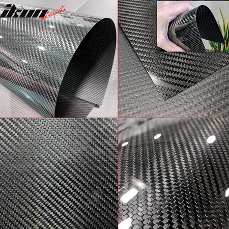 Real Carbon Fiber (CF) Sheet Plate Panel 3K Plain Weave 0.5mm Thickness (12 X 39.2 Inches) by IKON MOTORSPORTS