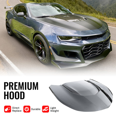 Fits 16-24 Camaro Carbon Fiber Aluminum Front Bumper Hood Guards
