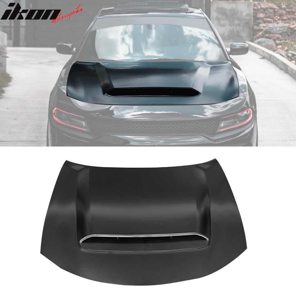 2015-2023 Dodge Charger Demon Style Black Front Hood w/ Vent Aluminum