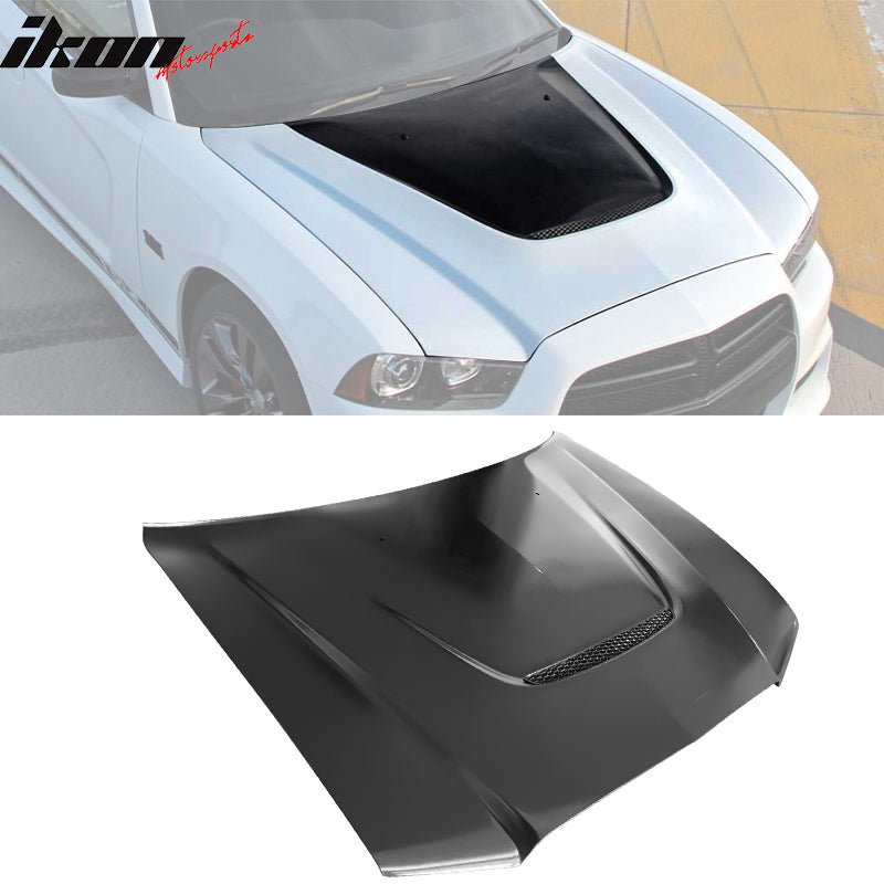 2011-2014 Dodge Charger Black SRT 392 Style Hood Replacement Aluminum