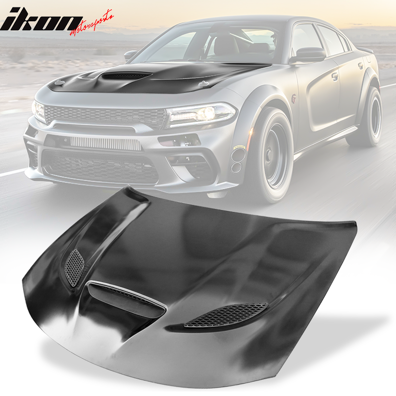2015-2023 Dodge Charger SRT Style Black Hood Scoop Vent Aluminum