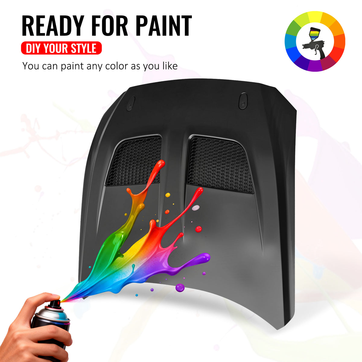 Fits 15-17 Ford Mustang V6/GT/GT350 GTD Style Front Hood Engine Bonnet Aluminum