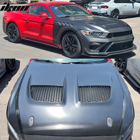 Fits 15-17 Ford Mustang V6/GT/GT350 20-23 GT500 GTD Style Front Hood Aluminum