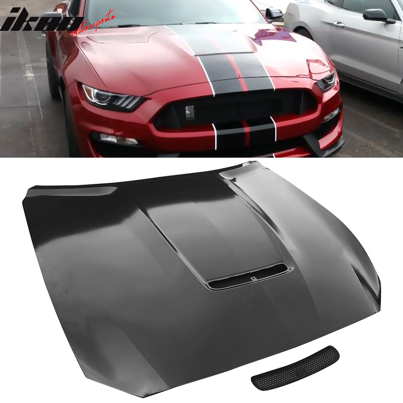 2015-2017 Ford Mustang 2Dr GT350 Style Unpainted Aluminum Front Hood