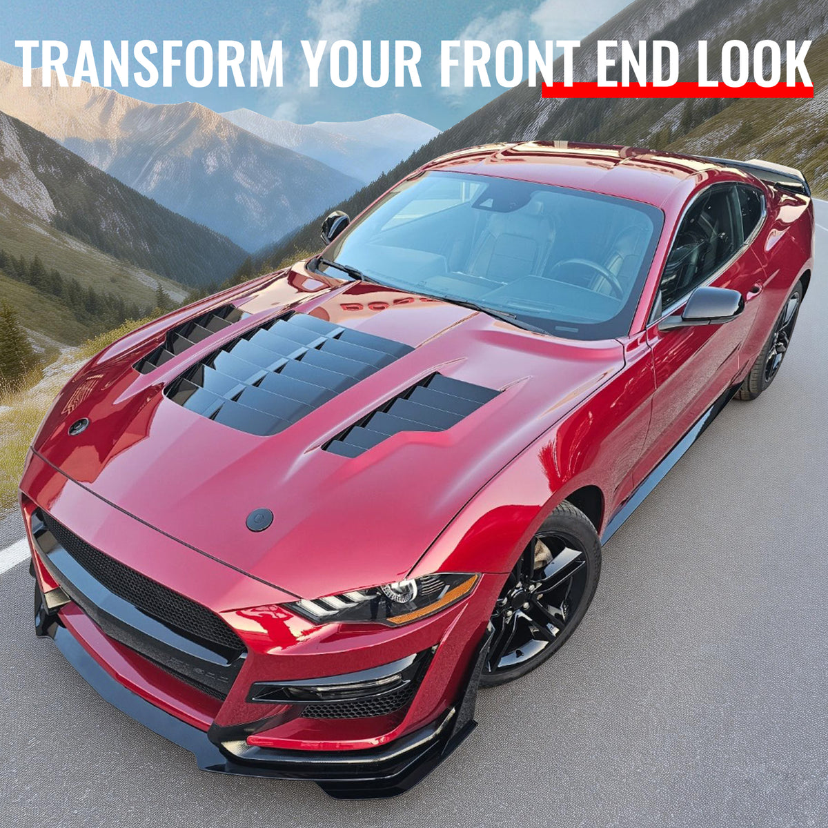 Fits 18-23 Ford Mustang GT500KR Style Front Hood Engine Cover Bonnet Aluminum