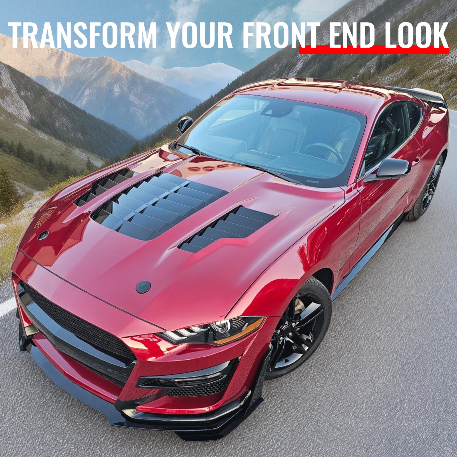 Fits 18-23 Ford Mustang GT500KR Style Front Hood Engine Cover Bonnet Aluminum