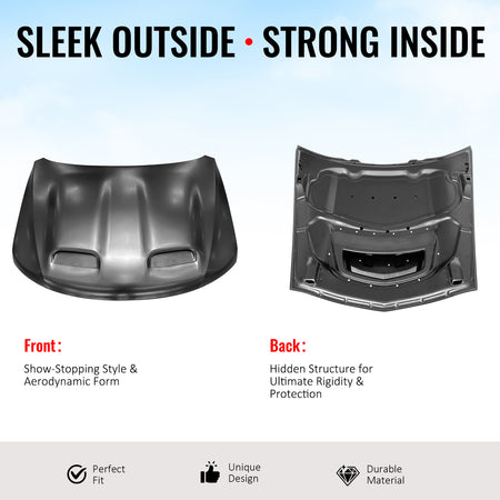 Fits 11-21 Jeep Grand Cherokee SRT Redeye Style Front Hood Bonnet Guard Aluminum