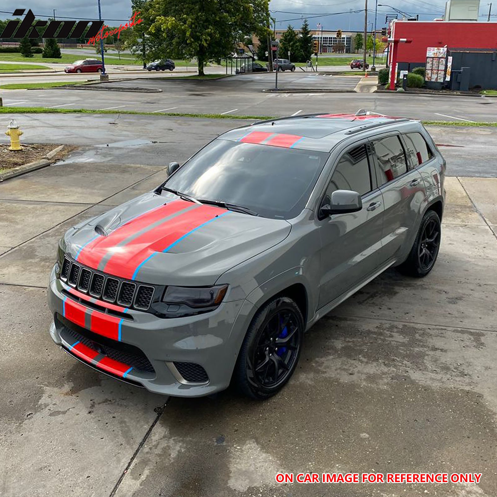 Fits 11-21 Jeep Grand Cherokee Trackhawk Style Front Hood Cover Black Aluminum