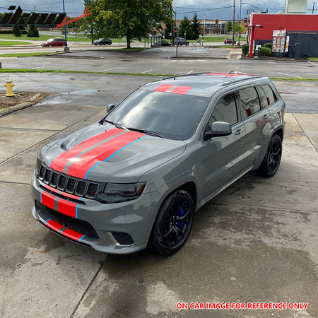 Fits 11-21 Jeep Grand Cherokee Trackhawk Style Front Hood Cover Black Aluminum