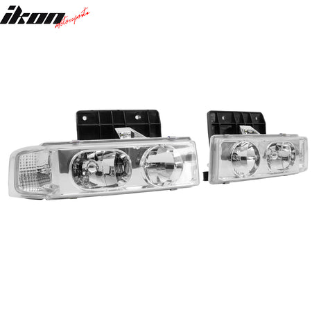 Fits 95-05 Chevrolet Astro Front Headlights Headlamps Assembly W/Clear Lens