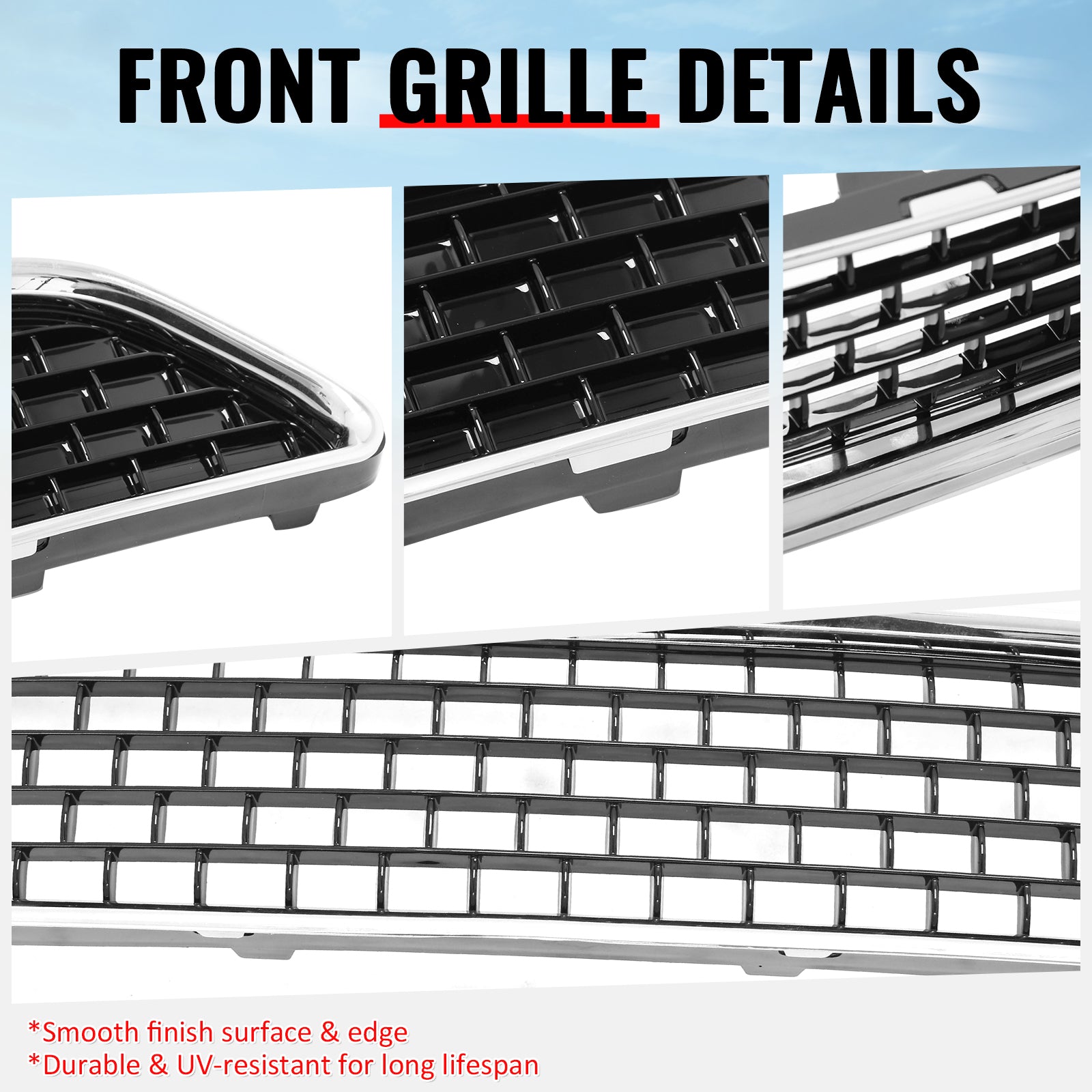 Fits 11-14 Chrysler 300 SRT8 Lower Grille Chrome& Gloss Black ABS - SRT8 Style
