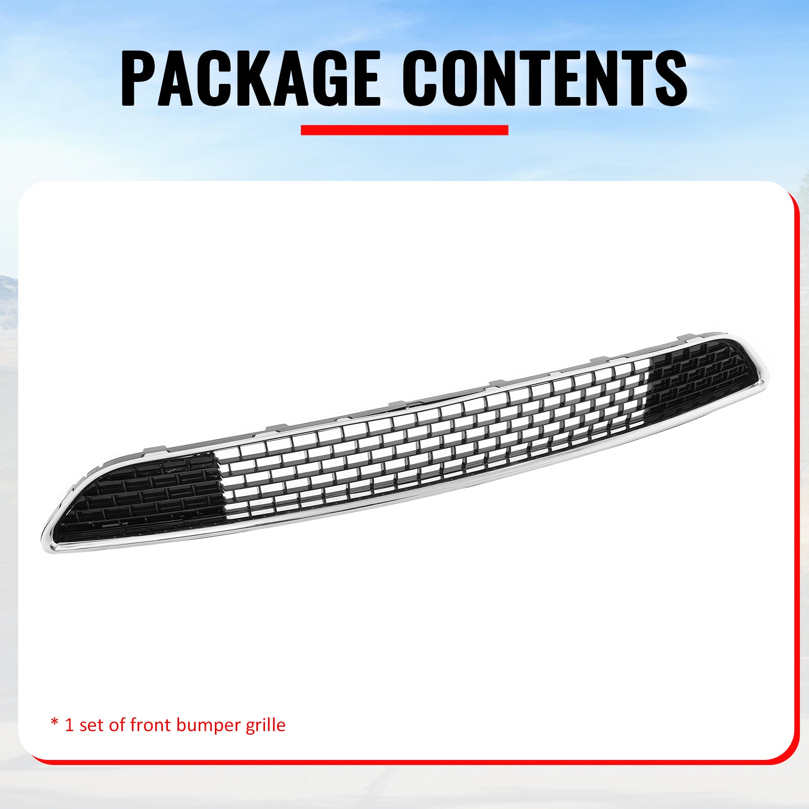 Fits 11-14 Chrysler 300 SRT8 Lower Grille Chrome& Gloss Black ABS - SRT8 Style