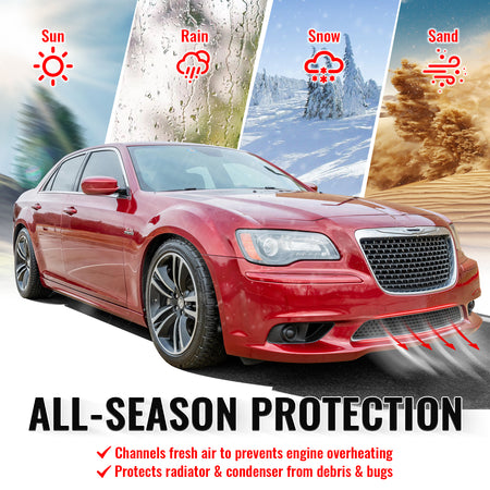 Fits 11-14 Chrysler 300 SRT8 Lower Grille Chrome& Gloss Black ABS - SRT8 Style