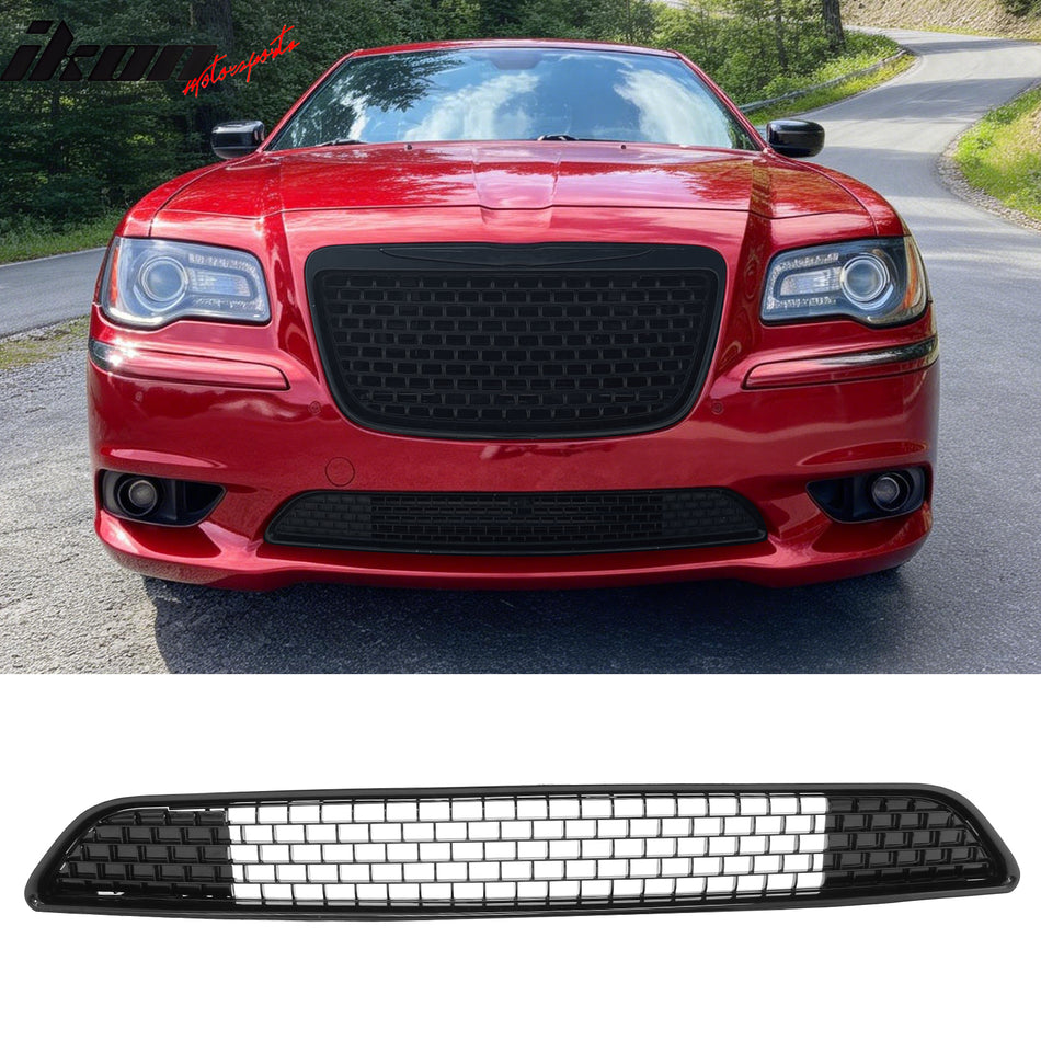 2011-2014 Chrysler 300 SRT8 Front Bumper Lower Grille SRT8 Style Gloss Black ABS Mesh Grill Replacement