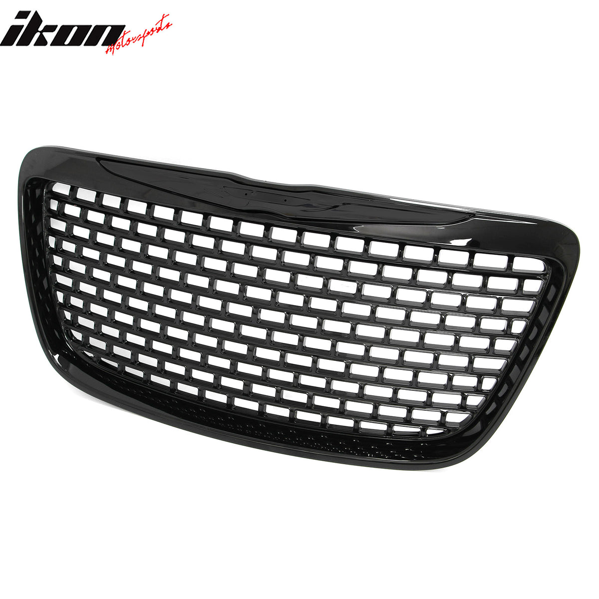 Fits 11-14 Chrysler 300 SRT8 Style Front Bumper Upper Grille Gloss Black ABS