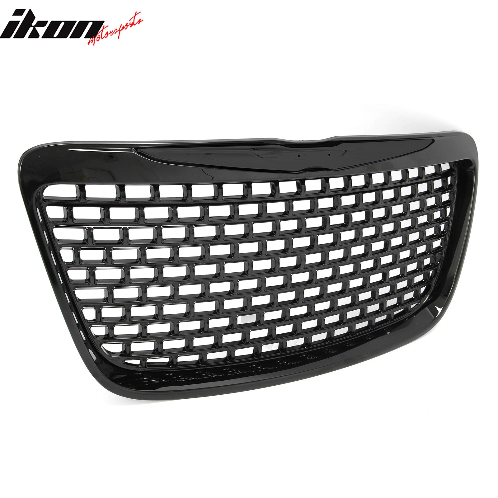 Fits 11-14 Chrysler 300 SRT8 Style Front Bumper Upper Grille Gloss Black ABS