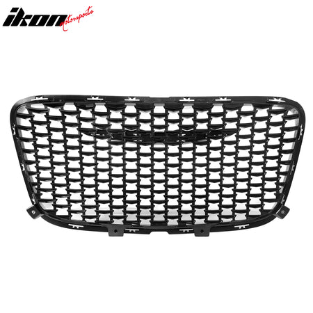 Fits 15-23 Chrysler 300 300S Sport Style Front Mesh Upper Grille ABS Gloss Black