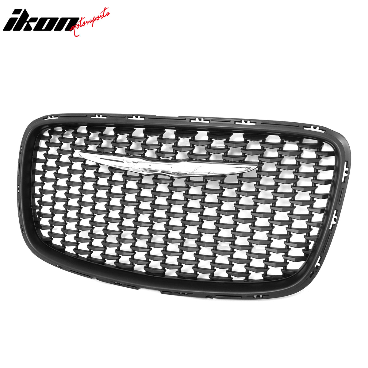 For 15-23 Chrysler 300 300S Sport Matte Black Front Bumper Upper + Lower Grilles