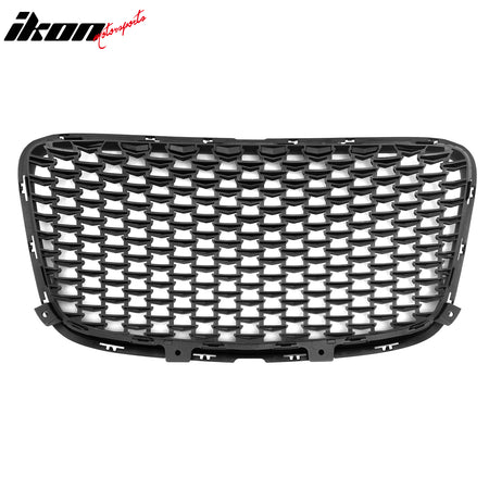 For 15-23 Chrysler 300 300S Sport Matte Black Front Bumper Upper + Lower Grilles