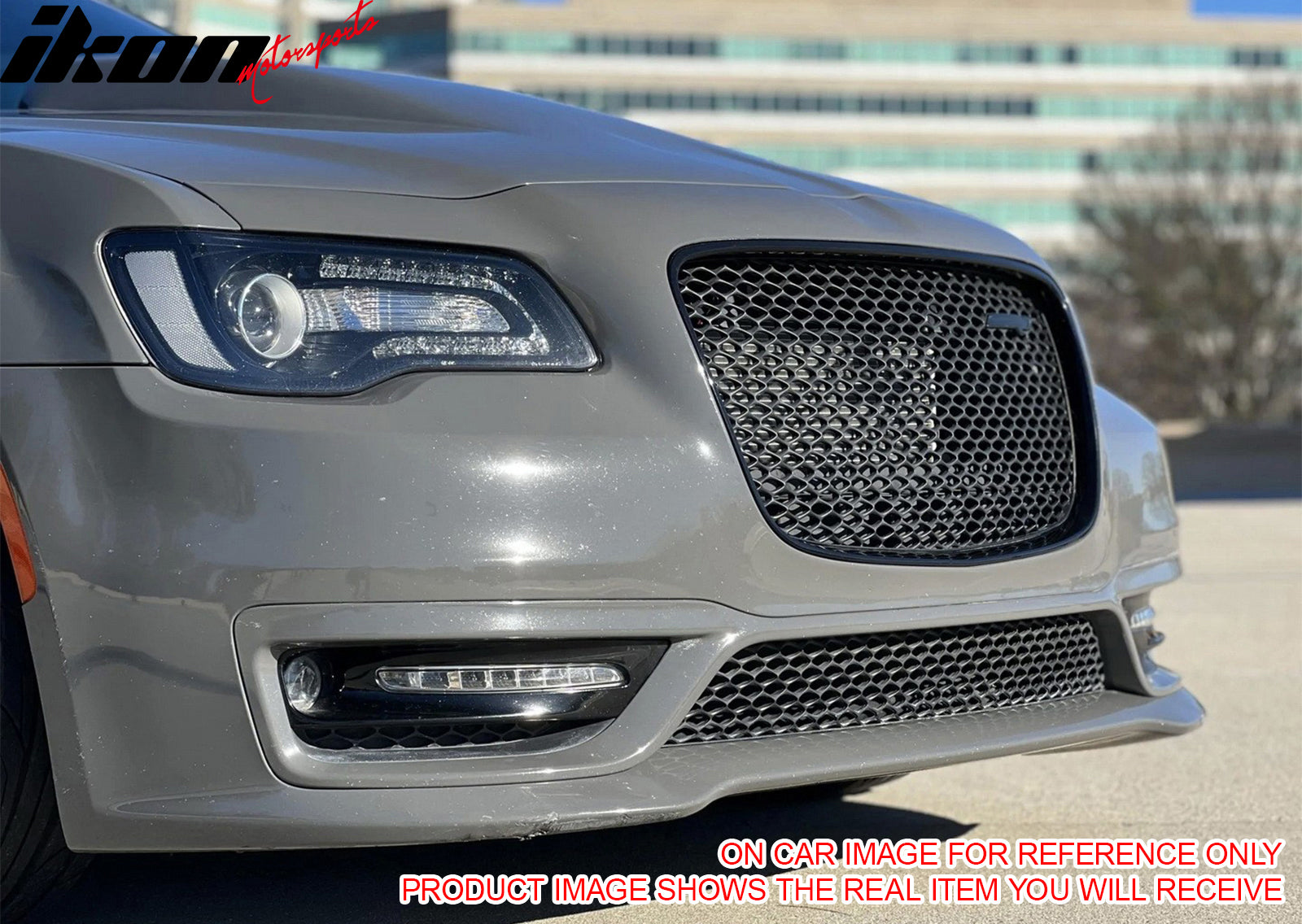 Fits 15-23 Chrysler 300 4DR SRT Style Front Bumper Lower Grille PP Gloss Black