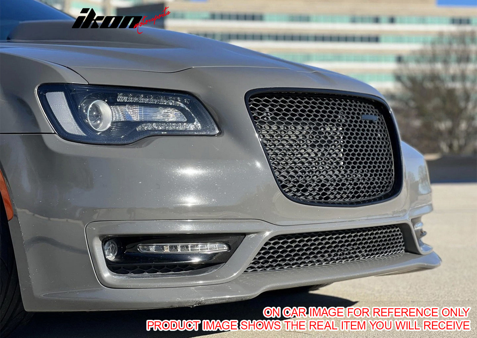 Fits 15-23 Chrysler 300 4DR SRT Style Front Bumper Lower Grille PP Matte Black