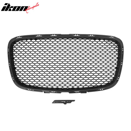 Fits 15-23 Chrysler 300 4DR SRT Style Front Bumper Upper Grille ABS Matte Black