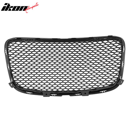 Fits 15-23 Chrysler 300 4DR SRT Style Front Bumper Upper Grille ABS Matte Black