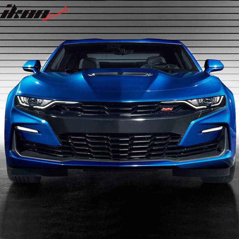 IKON MOTORSPORTS, Front Lower Grille With 2019-2024 Chevy Camaro SS Models, OE Style ABS Plastic Add On Front Bumper Grille Grill Guard Replacement