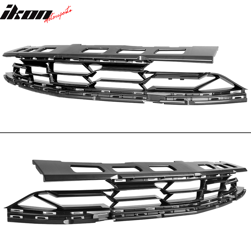 IKON MOTORSPORTS, Front Upper Grille With 2019-2023 Chevy Camaro, SS Style ABS Plastic Add On Front Bumper Upper Grille Grill Guard Replacement