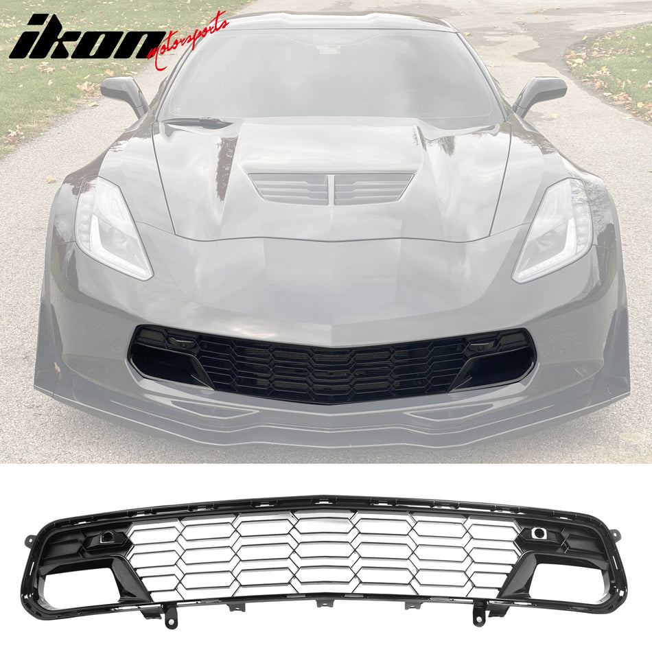 2014-2019 Chevy Corvette Gloss Black C7 Z06 Front Bumper Grille ABS