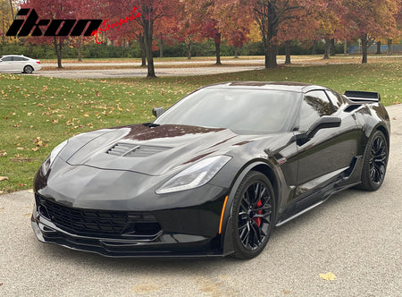 Fits 14-19 Chevy Corvette C7 Z06 Style Front Bumper Mesh Grille ABS Gloss Black