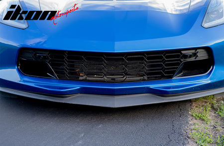 Fits 14-19 Chevy Corvette C7 Z06 Style Front Bumper Mesh Grille ABS Gloss Black