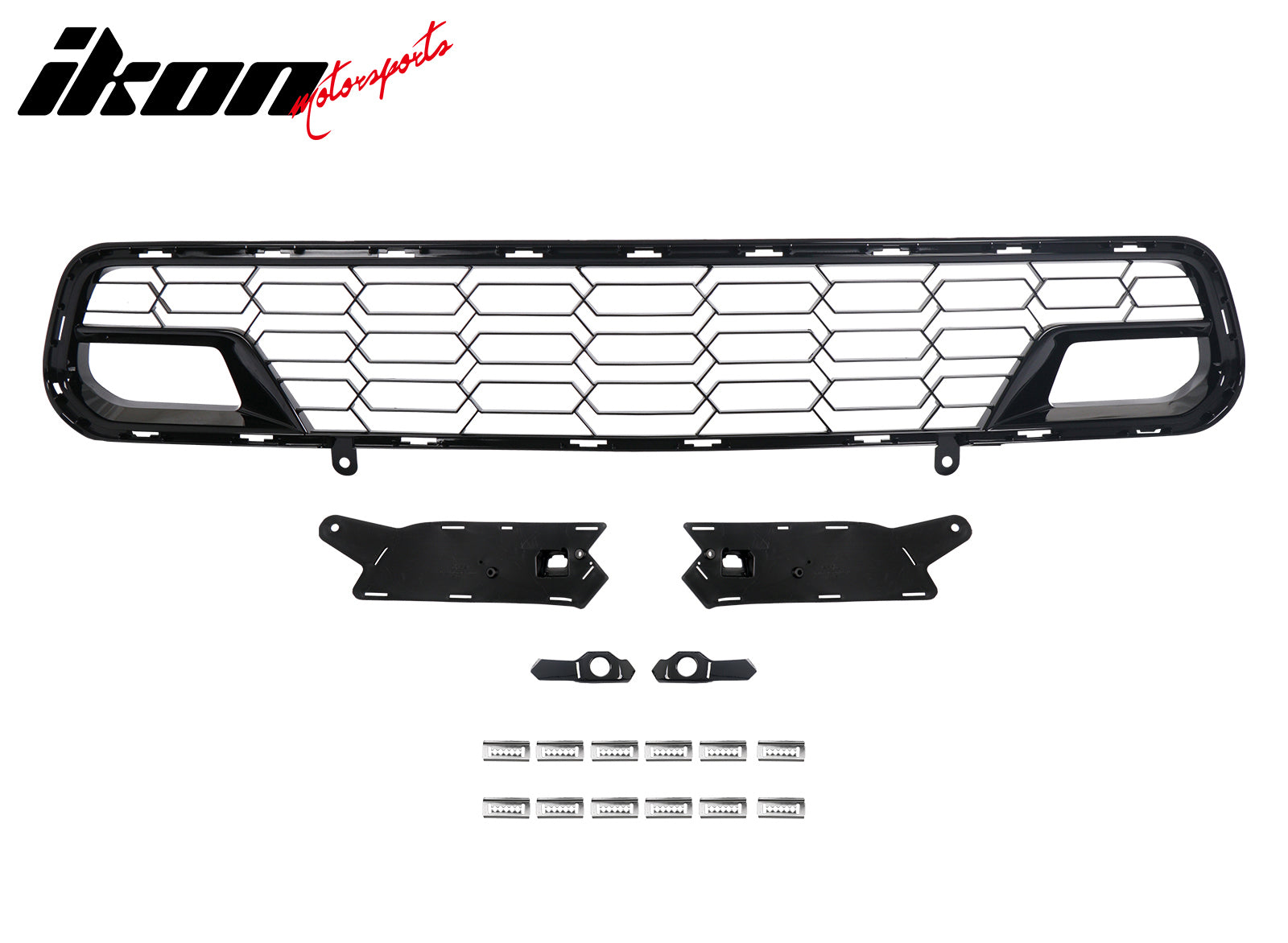 Fits 14-19 Chevy Corvette C7 Z06 Style Front Bumper Mesh Grille ABS Gloss Black