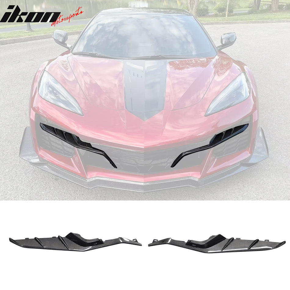 2023-2025 Chevrolet Corvette C8 Front Canard Splitter Carbon Fiber