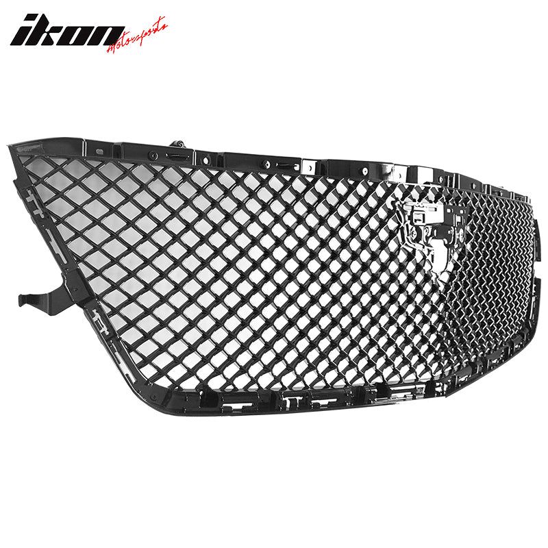 IKON MOTORSPORTS, Front Grille Compatible With 2019-2020 Cadillac CT6, Front Bumper Grill Grille Hood V Style ABS Gloss Black