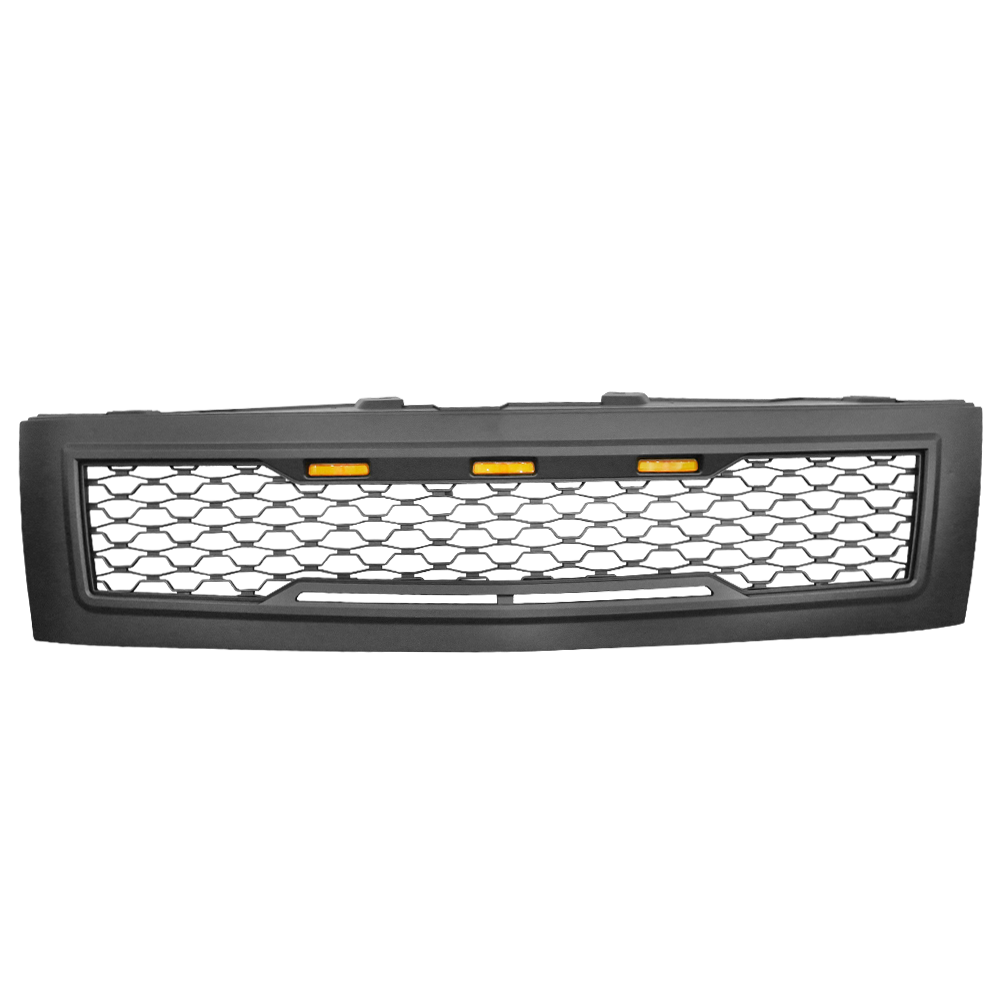  IKON MOTORSPORTS, Grille Compatible With 2011-2014 Chevy  Silverado 2500 HD / 3500 HD, Front Bumper Hood Mesh Grill Matte Black, 2012  2013 : Automotive
